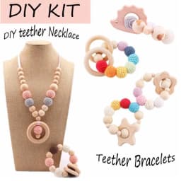 Kovict 100Pcs 16/20MM Wooden Crochet Beads Round DIY For Jewelry Making Necklace Bracelet Earrings Etc Handmade Accessories