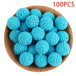 Kovict 100Pcs 16/20MM Wooden Crochet Beads Round DIY For Jewelry Making Necklace Bracelet Earrings Etc Handmade Accessories