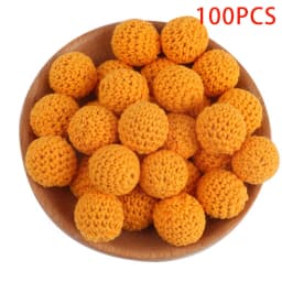 Kovict 100Pcs 16/20MM Wooden Crochet Beads Round DIY For Jewelry Making Necklace Bracelet Earrings Etc Handmade Accessories