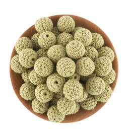 Kovict 100Pcs 16/20MM Wooden Crochet Beads Round DIY For Jewelry Making Necklace Bracelet Earrings Etc Handmade Accessories