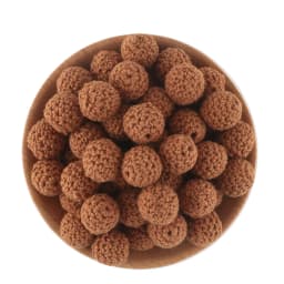 Kovict 100Pcs 16/20MM Wooden Crochet Beads Round DIY For Jewelry Making Necklace Bracelet Earrings Etc Handmade Accessories
