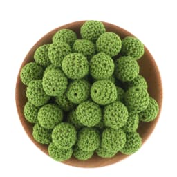 Kovict 100Pcs 16/20MM Wooden Crochet Beads Round DIY For Jewelry Making Necklace Bracelet Earrings Etc Handmade Accessories