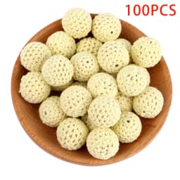 Kovict 100Pcs 16/20MM Wooden Crochet Beads Round DIY For Jewelry Making Necklace Bracelet Earrings Etc Handmade Accessories