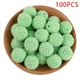 Kovict 100Pcs 16/20MM Wooden Crochet Beads Round DIY For Jewelry Making Necklace Bracelet Earrings Etc Handmade Accessories