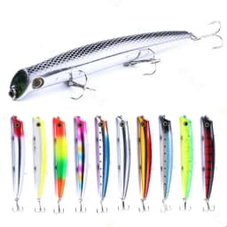 New Popper Fishing Lure 2021 Weigths 17g 12cm Topwater Wobbler Accessories Artificial Bait Goods Floating Wobblers Fish Tackle
