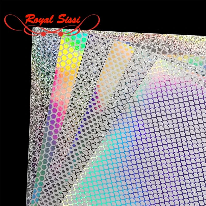 Royal Sissi New Developed 6 Optional Colors Holographic Fish Skin Tape Fish Scale Adhesive Rainbow Film Waterproof Lure Sticker