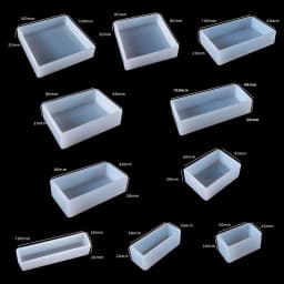 Silicone World Cuboid Cube Epoxy Resin Mold Crystal Epoxy Silicone Mold DIY Jewelry Pendant Storage Tray Candle Mold Making Tool