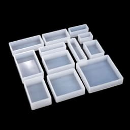 Silicone World Cuboid Cube Epoxy Resin Mold Crystal Epoxy Silicone Mold DIY Jewelry Pendant Storage Tray Candle Mold Making Tool