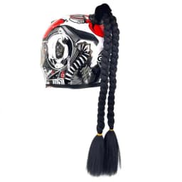 New Arrival Helmet Braid Motorcycle Motorbike Woman Helmet Braids 24" With Twist Sucker Dual Pigtail Ponytail Braids For Helmet