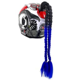 New Arrival Helmet Braid Motorcycle Motorbike Woman Helmet Braids 24" With Twist Sucker Dual Pigtail Ponytail Braids For Helmet