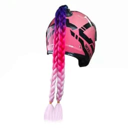 New Arrival Helmet Braid Motorcycle Motorbike Woman Helmet Braids 24" With Twist Sucker Dual Pigtail Ponytail Braids For Helmet
