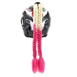 New Arrival Helmet Braid Motorcycle Motorbike Woman Helmet Braids 24" With Twist Sucker Dual Pigtail Ponytail Braids For Helmet