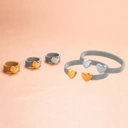 Heart Bracelets Cuff Mesh Adjustable Opening Bangle Heart Love Mesh Rings For Women Men Lover Couple Wedding Trendy Jewelry Set