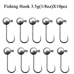 10pcs/lot Jig Head Fishing Hook 1g 2g 3.5g 5g 7g 10g Round Ball Jig Head Fishhook Soft Worm Fishing Accessories
