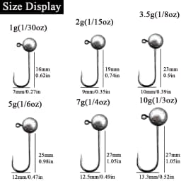 10pcs/lot Jig Head Fishing Hook 1g 2g 3.5g 5g 7g 10g Round Ball Jig Head Fishhook Soft Worm Fishing Accessories