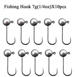 10pcs/lot Jig Head Fishing Hook 1g 2g 3.5g 5g 7g 10g Round Ball Jig Head Fishhook Soft Worm Fishing Accessories