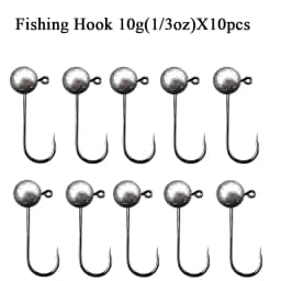 10pcs/lot Jig Head Fishing Hook 1g 2g 3.5g 5g 7g 10g Round Ball Jig Head Fishhook Soft Worm Fishing Accessories