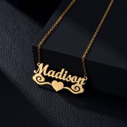 Atoztide New Custom Name Necklaces Personalized Fashion Stainless Steel Bottom Decoration Pendant Heart Letter for Women Jewelry