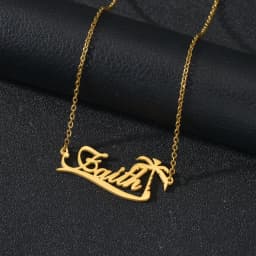 Atoztide New Custom Name Necklaces Personalized Fashion Stainless Steel Bottom Decoration Pendant Heart Letter for Women Jewelry