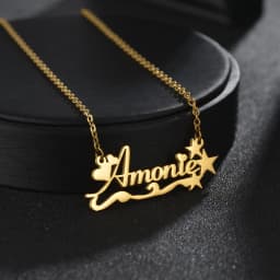Atoztide New Custom Name Necklaces Personalized Fashion Stainless Steel Bottom Decoration Pendant Heart Letter for Women Jewelry
