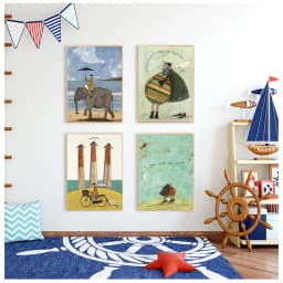 Vintage Nordic Abstract Landscape Love Dogs Pet Canvas Wall Art Paintings Posters and Prints Pictures Living Room Home Decor