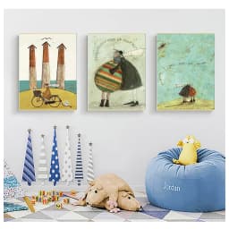 Vintage Nordic Abstract Landscape Love Dogs Pet Canvas Wall Art Paintings Posters and Prints Pictures Living Room Home Decor