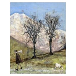 Vintage Nordic Abstract Landscape Love Dogs Pet Canvas Wall Art Paintings Posters and Prints Pictures Living Room Home Decor