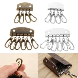 1PC Metal Key Holder Key Row Keyring Organizer with 4-6 Snap Hook for Leather Craft Wallet Key Case Purse Bag Hardware