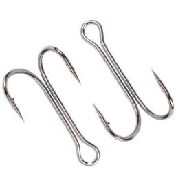 FTK 20PCS Fishing Hooks High Carbon Steel Duple Hooks Double Fishing Hooks Barbed Carp Fishhook For Soft Worm Lure