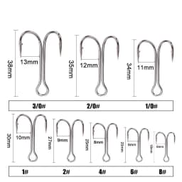 FTK 20PCS Fishing Hooks High Carbon Steel Duple Hooks Double Fishing Hooks Barbed Carp Fishhook For Soft Worm Lure