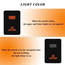 12V Orange Led Car Push Button Switch Mirror Heating DRL With Wire Plug Connector for Toyota Hilux Landcruiser Prado HiAce RAV4