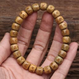 Natural Sandalwood Six-character Mantra Tibetan Buddhist Prayer Wheel Bracelet 8mm 9mm Female Yoga Zen Small Bracelet