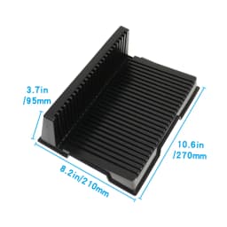 ESD Q-PC3 Pcb Rack Storage Anti-static 270X210X95mm 25 Slots Black Plastic Antistatic L-shape Tray Stackable Holder