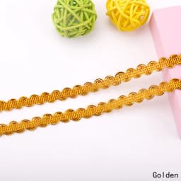 2Yards 0.9cm Golden Silver Wavy Lace Trim Ribbon Clothing Silk Headwear Home Textile Accessories Handmade Lace