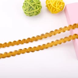 2Yards 0.9cm Golden Silver Wavy Lace Trim Ribbon Clothing Silk Headwear Home Textile Accessories Handmade Lace