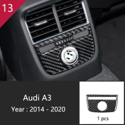 Car Styling Center Console Gear Shift Panel Decoration Cover Sticker Trim For Audi A3 8V S3 2014-2019 Carbon Fiber Accessories