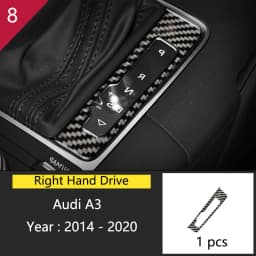 Car Styling Center Console Gear Shift Panel Decoration Cover Sticker Trim For Audi A3 8V S3 2014-2019 Carbon Fiber Accessories