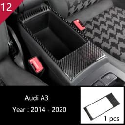 Car Styling Center Console Gear Shift Panel Decoration Cover Sticker Trim For Audi A3 8V S3 2014-2019 Carbon Fiber Accessories