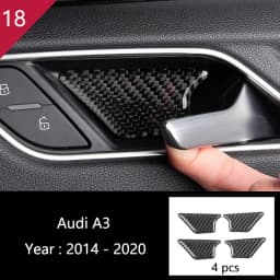 Car Styling Center Console Gear Shift Panel Decoration Cover Sticker Trim For Audi A3 8V S3 2014-2019 Carbon Fiber Accessories