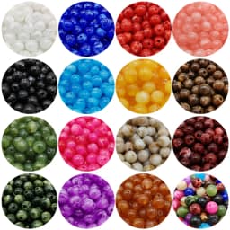 6 8 10 mm Imitation Stone Round Acrylic Beads Clouds Effect Garment Accessory