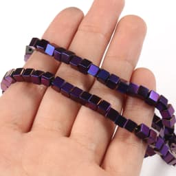 Wholesale Matte 18K Rose Gold Silver Color Hematite Beads Natural Stone for Jewelry Making Loose Spacer Square Beads DIY
