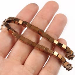 Wholesale Matte 18K Rose Gold Silver Color Hematite Beads Natural Stone for Jewelry Making Loose Spacer Square Beads DIY