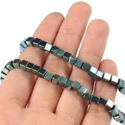 Wholesale Matte 18K Rose Gold Silver Color Hematite Beads Natural Stone for Jewelry Making Loose Spacer Square Beads DIY