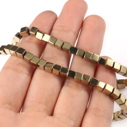Wholesale Matte 18K Rose Gold Silver Color Hematite Beads Natural Stone for Jewelry Making Loose Spacer Square Beads DIY