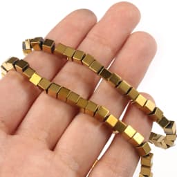 Wholesale Matte 18K Rose Gold Silver Color Hematite Beads Natural Stone for Jewelry Making Loose Spacer Square Beads DIY