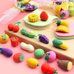 10/Pcs Creative Vegetables Fruit Eraser Detachable Eraser Student Prize Stationery Wholesale