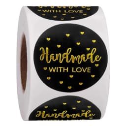 100-500pcs Gold Foil Handmade With Love Stationery Seal Labels 1 inch Sticker for DIY Gift Small Business Packaging Decoration