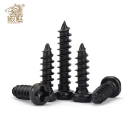 100pcs Cross Round Head Phillips Self-tapping Screw M1 M1.2 M1.4 M1.5 M1.7 M2 M2.3 M2.6 M3 M3.5 M4 Carbon Steel Wood Screw