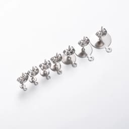 30pcs/lot 5/6/8/10/12mm Stainless Steel Blank Earring Studs Post Pins with Loop Flat Round Tray Base Ear For DIY Jewelry Making