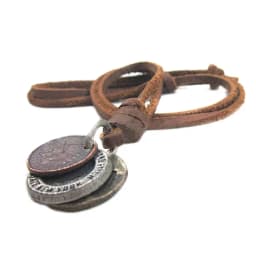 3 Coins Pendant Genuine Leather Necklace For Wealth And Success Lucky Antique Pendant Fashion Charm Choker Best Wishes Gifts